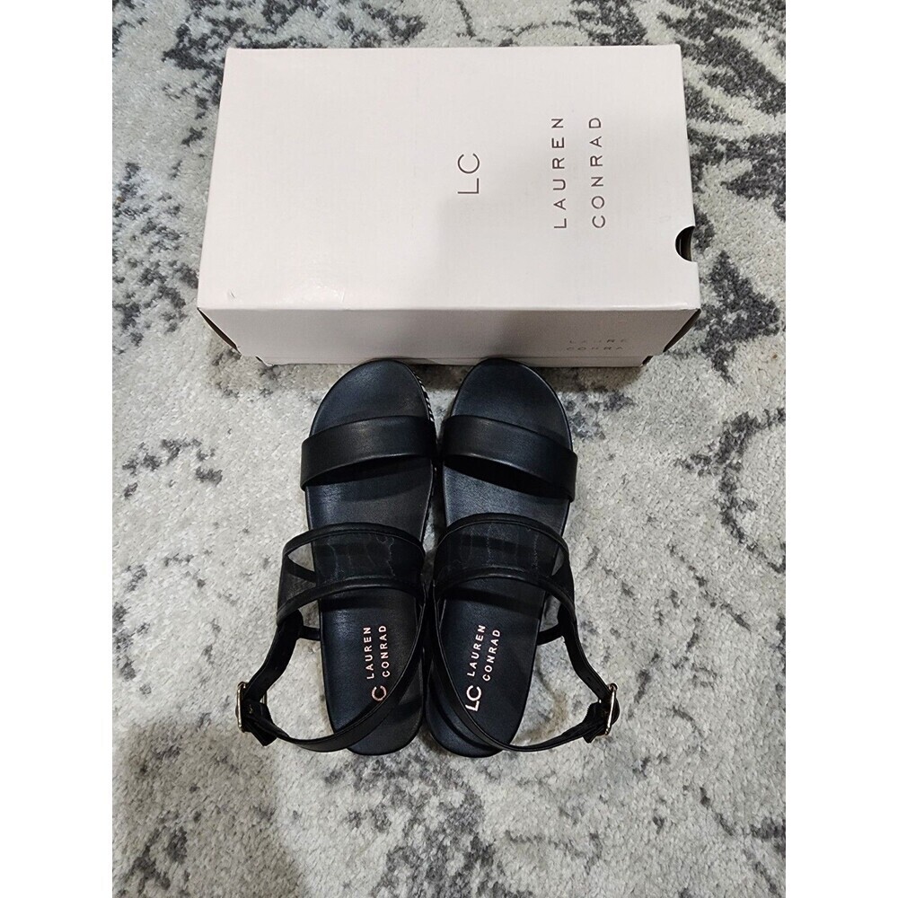NEW Womens Lauren Conrad Paruka Slide Slingback Sandals Onyx Size 7.5 - Picture 6 of 8